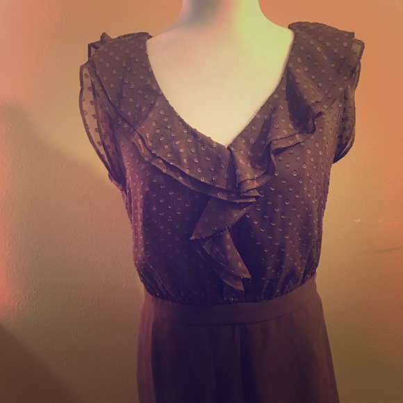 LOFT Brown Midi Dress - Picture 2 of 4